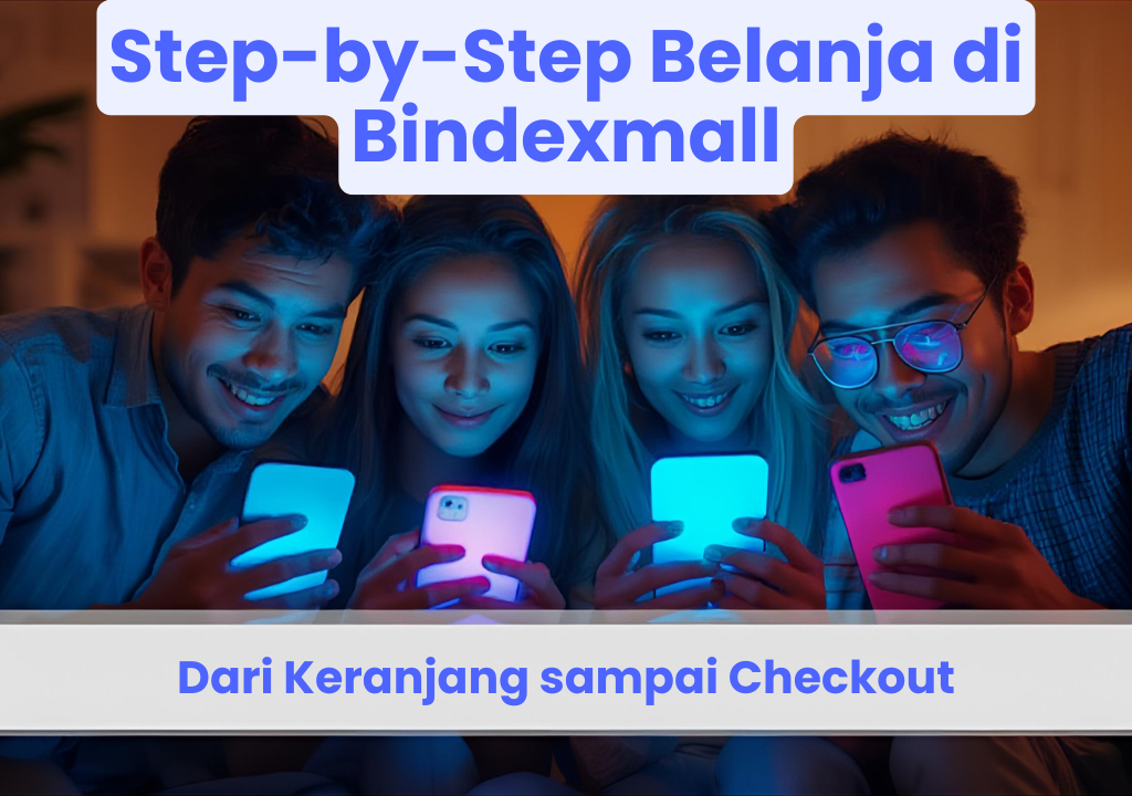 Ilustrasi langkah belanja online di Bindexmall dari keranjang ke checkout