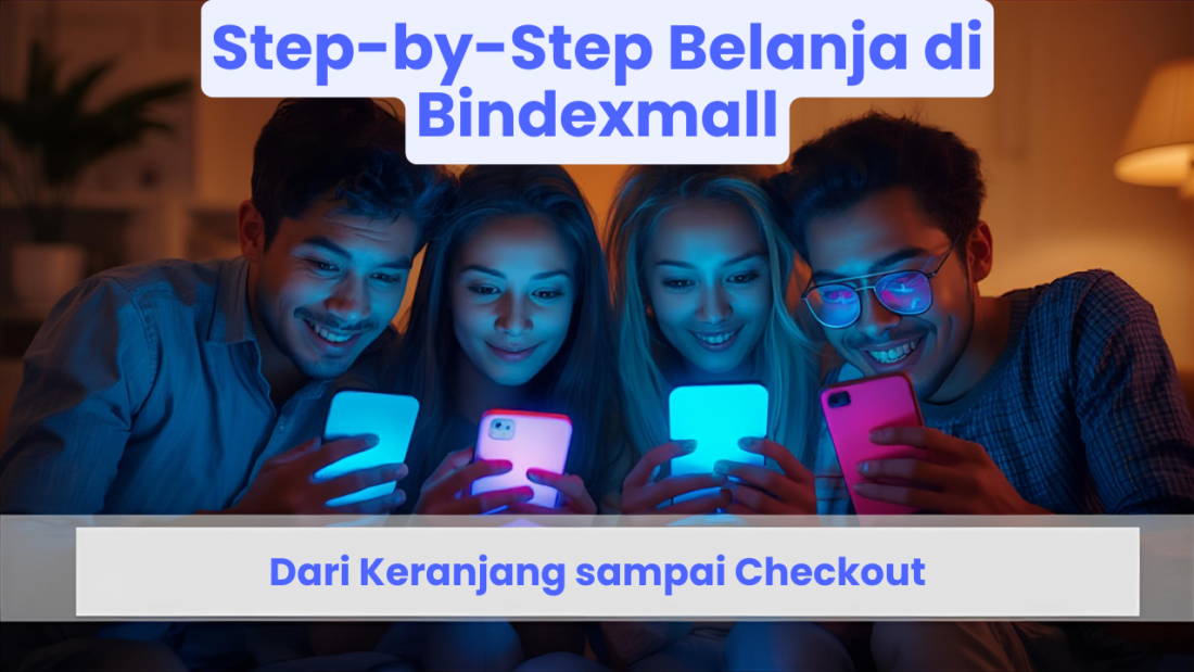 Ilustrasi langkah belanja online di Bindexmall dari keranjang ke checkout
