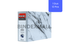 Benex Ordner Voucher 75mm Marble White dengan Blue Cyber Technology 12 pieces per dus