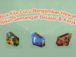 Colorful Animal-Themed Box Files on White Background