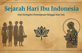 Peringatan Hari Ibu Indonesia 22 Desember dengan bendera merah putih dan bunga melati sebagai simbol perjuangan perempuan Indonesia