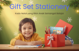 Gift set stationery lengkap sebagai hadiah kado natal untuk anak sekolah