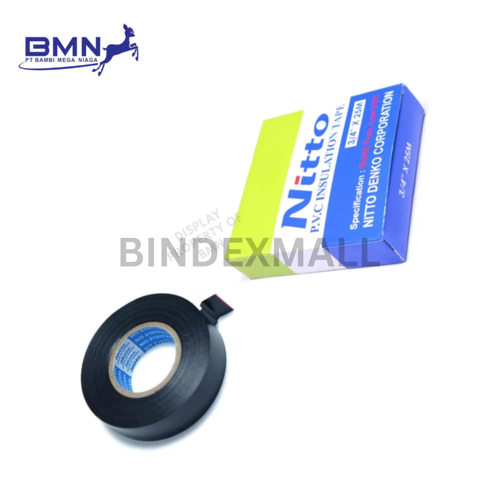 Isolasi listrik Nitto heavy duty ukuran 3/4 inch panjang 25 meter untuk instalasi kabel