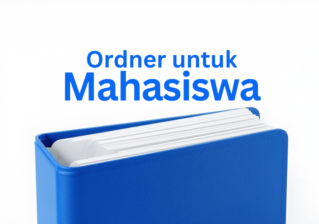 Mahasiswa menggunakan ordner warna-warni untuk mengorganisir catatan kuliah per mata kuliah dengan sistem color coding