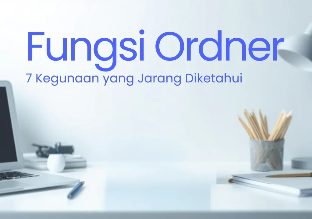 Infografis 7 fungsi utama ordner untuk kantor sekolah dan rumah dengan penjelasan lengkap