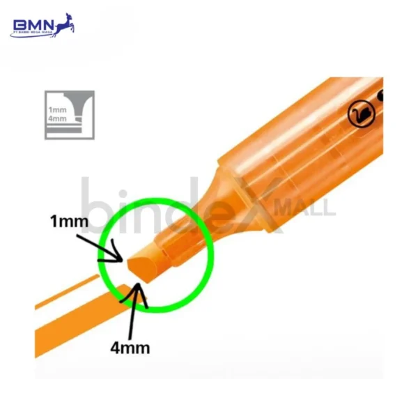 Detail ujung ukuran stabilo swing cool penanda kertas