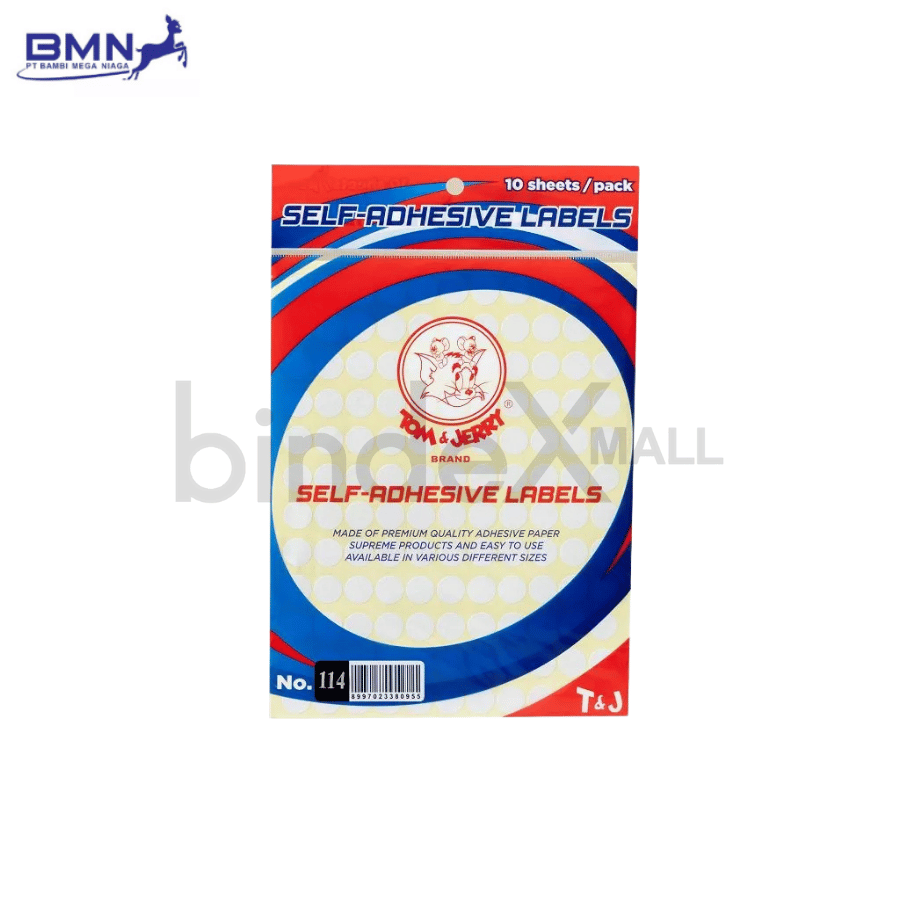 Stiker label bulat Tom and Jerry kode 114 diameter 13mm untuk produk dan kemasan