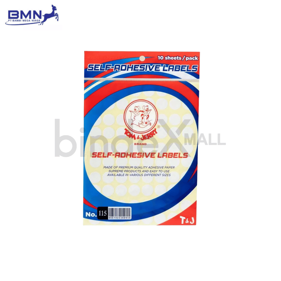 Stiker label bulat Tom and Jerry kode 115 diameter 17mm untuk kemasan produk dan branding