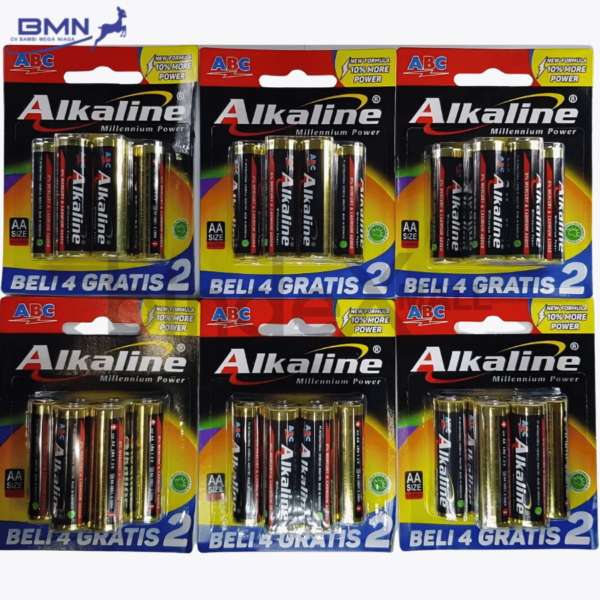 Baterai AA ABC Alkaline isi 6 pcs 1.5 volt anti bocor tahan lama untuk remote jam dan senter