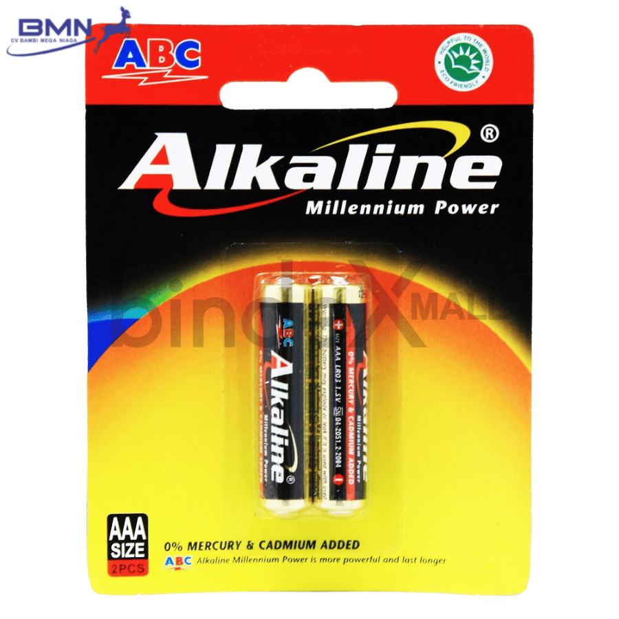 Baterai AAA ABC Alkaline isi 2 pcs 1.5 volt anti bocor tahan lama untuk remote mouse dan senter