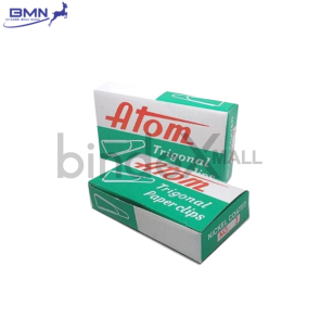 Atom Paper Clip No.3 Penjepit Kertas Logam Anti Karat Silver Isi 100 Pcs