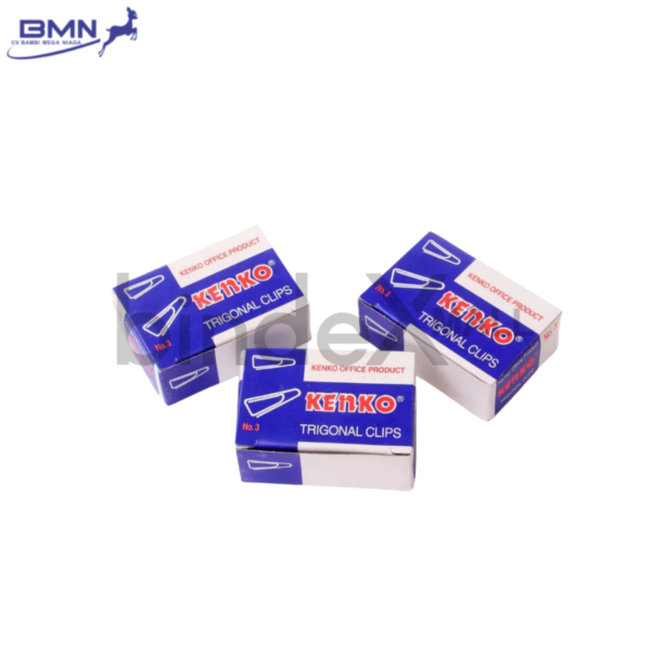 Kenko Trigonal Clip No.3 Binder Clip Besi Anti Karat Hitam Isi 12 Pcs