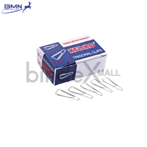 Kenko Trigonal Clip No.3 Binder Clip Besi Anti Karat Hitam Isi 12 Pcs