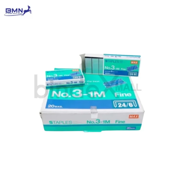 Isi stapler Max nomor 3 original Jepang premium anti macet untuk stapler mini