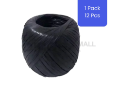 Tali rafia hitam 400 gram paket grosir isi 12 pcs untuk packaging dan kerajinan bisnis