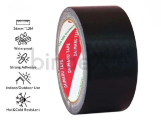 Lakban kain Daimaru hitam 2 inch 48mm cloth tape heavy duty natural rubber adhesive