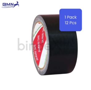 Lakban kain Daimaru 2 inch hitam paket grosir isi 12 roll heavy duty untuk bundling dan packaging industrial