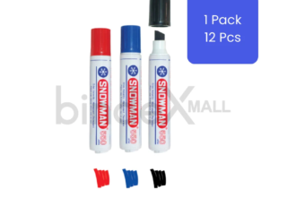 Spidol permanent Snowman AG-550 paket wholesale isi 12 pcs tinta kuat multi surface 3 warna