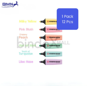 Stabilo Pastel Boss highlighter paket wholesale isi 12 pcs warna pastel lembut untuk bullet journal dan catatan belajar aesthetic