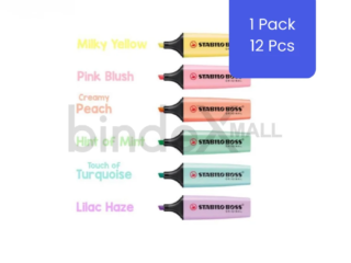Stabilo Pastel Boss highlighter paket wholesale isi 12 pcs warna pastel lembut untuk bullet journal dan catatan belajar aesthetic