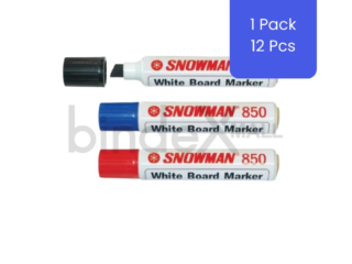 Spidol permanen Snowman Jumbo ABG-850 paket wholesale isi 12 pcs tinta tebal anti luntur 3 warna
