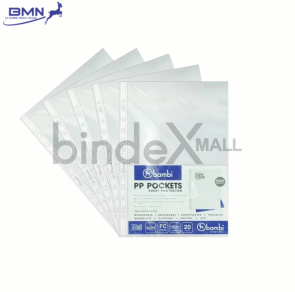 Bambi Sheet Protector Folio Plastik PP Super Clear 60 Mic Code 5221 Original isi 20 lembar