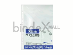Bambi Sheet Protector Folio Plastik PP Super Clear 60 Mic Code 5221 Original isi 20 lembar