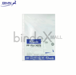 Bambi Sheet Protector Folio Plastik PP Super Clear 60 Mic Code 5221 Original isi 20 lembar