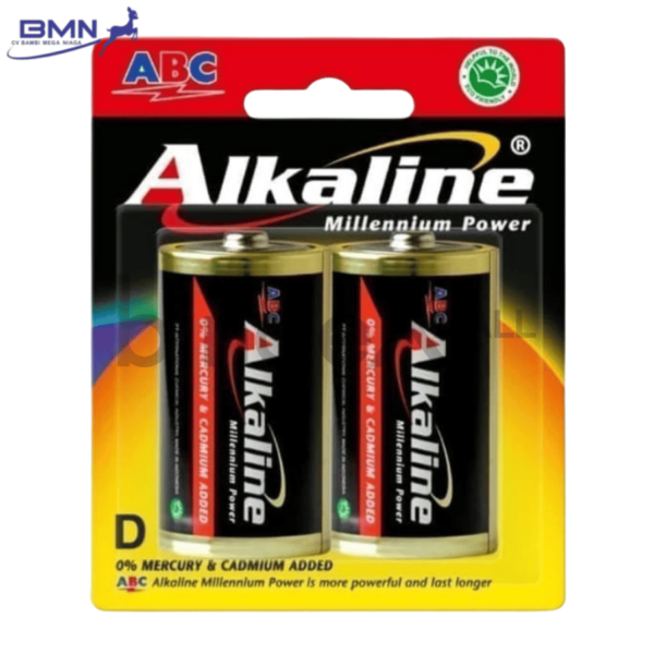 Baterai D LR20 ABC Alkaline isi 2 pcs daya ekstra besar tahan lama untuk senter besar dan radio portable