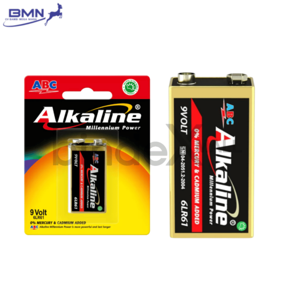 Baterai 9V ABC Alkaline kotak 1 pcs tegangan stabil tahan lama untuk microphone alarm dan multitester