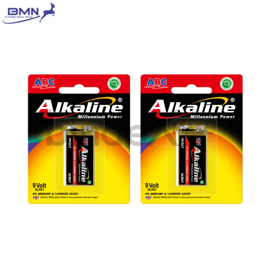 Baterai 9V ABC Alkaline kotak 1 pcs tegangan stabil tahan lama untuk microphone alarm dan multitester
