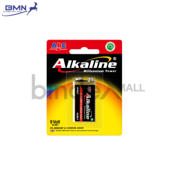 Baterai 9V ABC Alkaline kotak 1 pcs tegangan stabil tahan lama untuk microphone alarm dan multitester