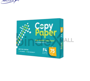 Kertas HVS F4 75 GSM 1 rim 500 lembar copy paper putih cerah untuk print fotokopi laser dan administrasi kantor