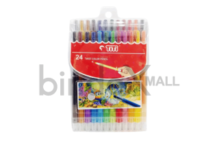 Crayon Titi Twist isi 24 warna cerah sistem putar tanpa raut aman untuk mewarnai anak sekolah