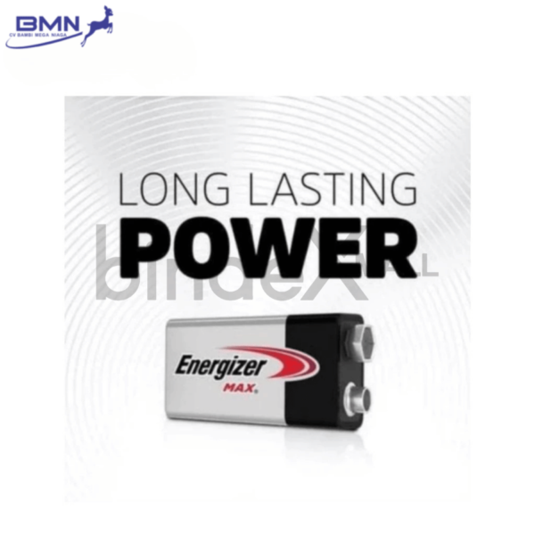 Baterai 9V Energizer Max alkaline kotak 1 pcs anti bocor tahan lama untuk microphone alarm dan smoke detector