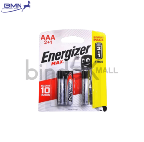Baterai AAA Energizer Max alkaline isi 3 pcs anti bocor tahan lama untuk remote mouse dan jam kecil