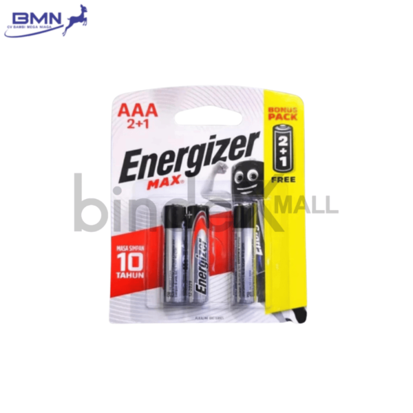 Baterai AAA Energizer Max alkaline isi 3 pcs anti bocor tahan lama untuk remote mouse dan jam kecil