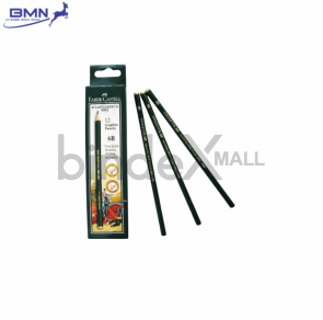 Faber Castell pensil 6B isi 12 pcs grafit premium hitam pekat untuk sketsa shading dan ilustrasi seni