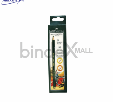 Faber Castell pensil 8B isi 12 pcs grafit premium hitam pekat untuk sketsa shading dan ilustrasi seni