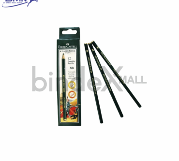 Faber Castell pensil 8B isi 12 pcs grafit premium hitam pekat untuk sketsa shading dan ilustrasi seni