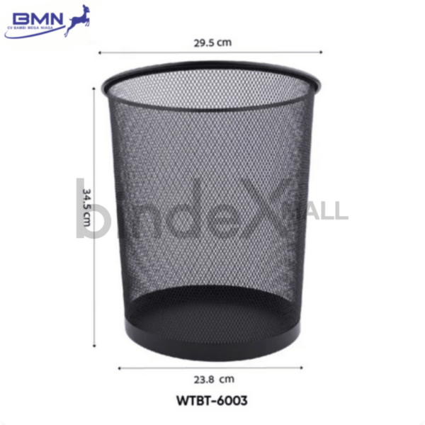 Joyko tempat sampah jaring logam WTBT-6003 keranjang sampah bulat elegan tahan lama untuk kantor dan ruang belajar