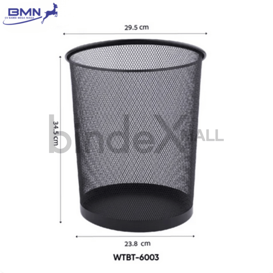 Joyko tempat sampah jaring logam WTBT-6003 keranjang sampah bulat elegan tahan lama untuk kantor dan ruang belajar
