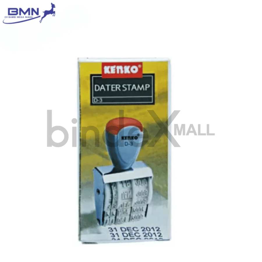 Kenko stempel tanggal D-3 5mm otomatis hasil cap rapi untuk administrasi kantor invoice dan arsip dokumen
