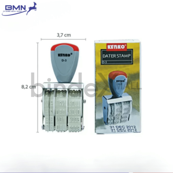 Kenko stempel tanggal D-3 5mm otomatis hasil cap rapi untuk administrasi kantor invoice dan arsip dokumen