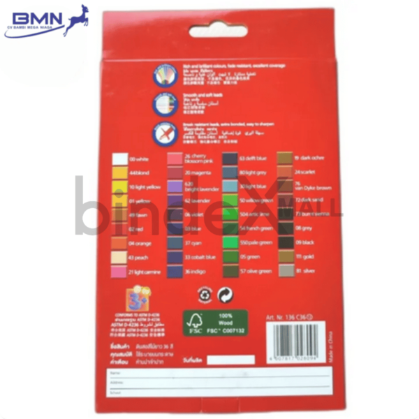 Staedtler Luna pensil warna isi 36 warna cerah dalam box