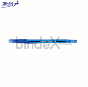 Pulpen Standard Tecno biru 1 pcs tinta biru pekat lancar halus desain ringan nyaman untuk sekolah dan kantor
