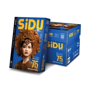 SIDU Kertas HVS F4 75 GSM 1 rim 500 lembar putih cerah anti macet kualitas stabil untuk print fotokopi dan administrasi kantor
