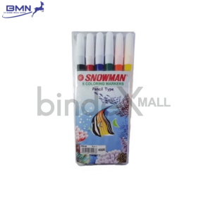 Spidol Snowman PW-6A 6 Coloring Markers Pencil Type set warna hitam merah biru hijau orange kuning untuk mewarnai dan sekolah