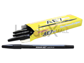 Pulpen Standard AE7 hitam tinta lancar konsisten untuk sekolah kantor dan administrasi