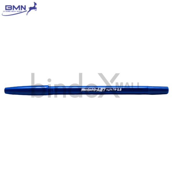 Pulpen Standard AE7 biru isi 12 pcs Alfa Tip 0.5mm tinta lancar merek bolpen nomor satu Indonesia garansi macet